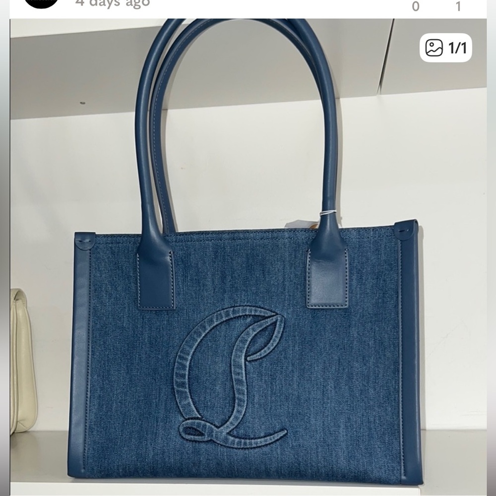 Brand New Louboutin Denim Cabata By My Side Tote Large with Original Dust Bag - Picture 3 of 9